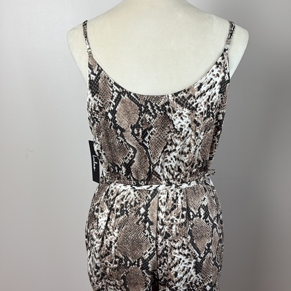 Lulus Jasper Beige Snake Print Surplice Jumpsuit Size M - Picture 11 of 16